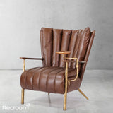 Thaddeo Vintage Leather Armchair Cigar Chair - Zonesus