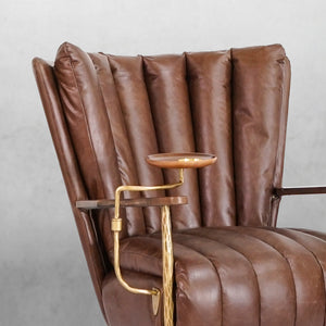 Thaddeo Vintage Leather Armchair Cigar Chair - Zonesus