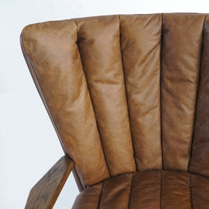 Thaddeo Vintage Leather Armchair Cigar Chair - Zonesus