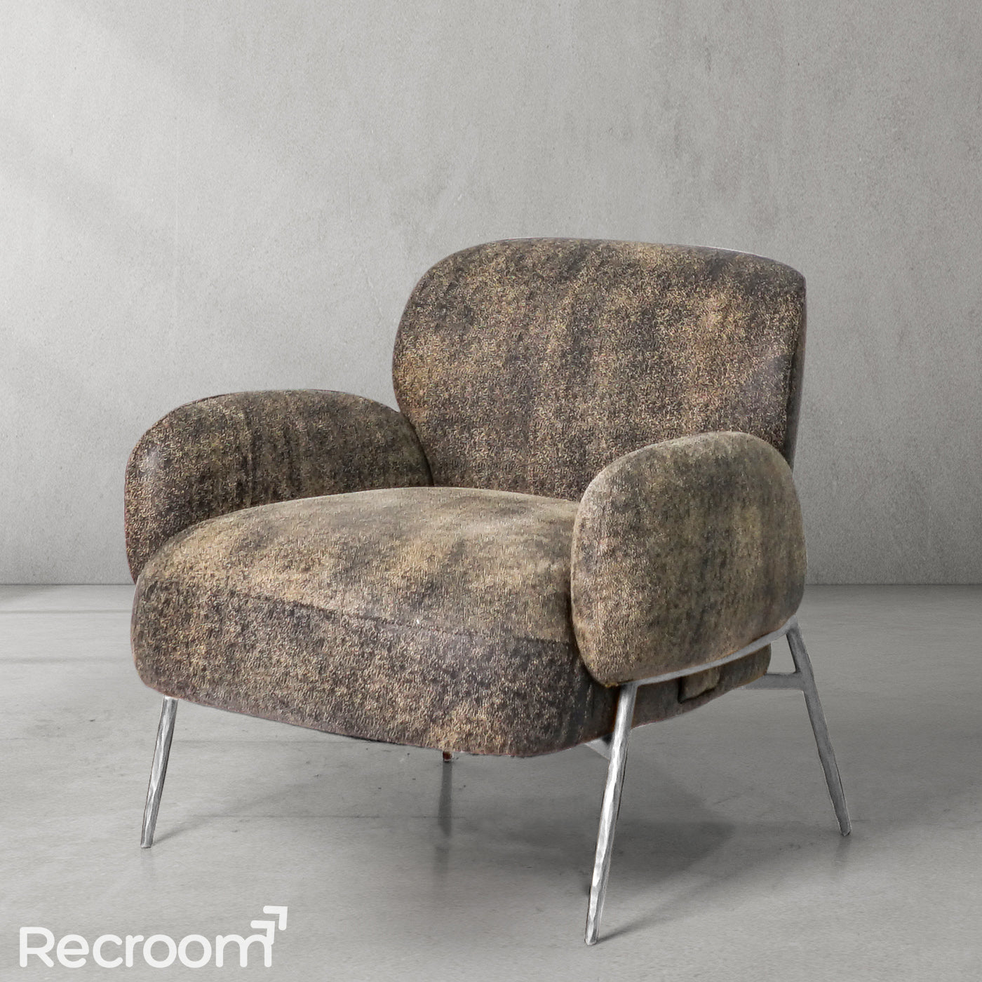 Thaddeo Vintage Pearl Grain Cowhide Lounge Chair - Zonesus