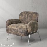 Thaddeo Vintage Pearl Grain Cowhide Lounge Chair - Zonesus