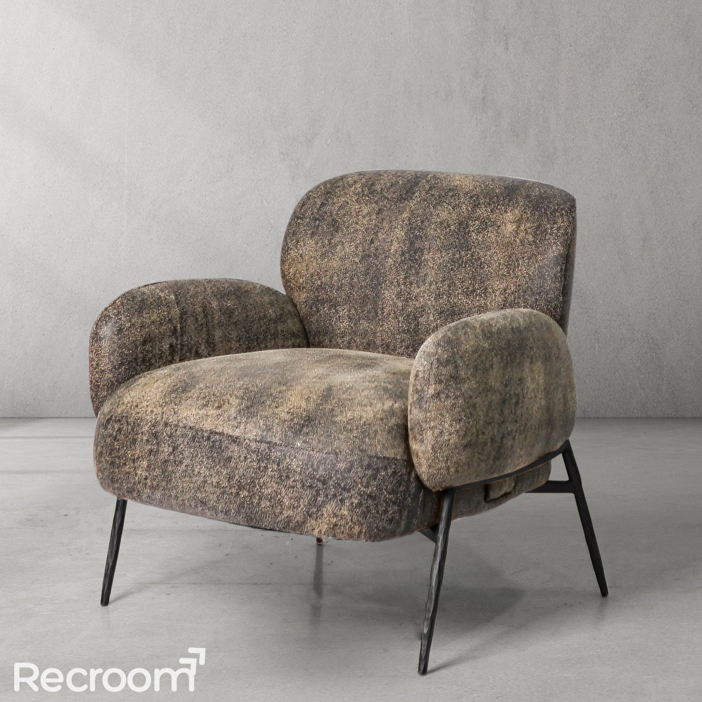Thaddeo Vintage Pearl Grain Cowhide Lounge Chair - Zonesus