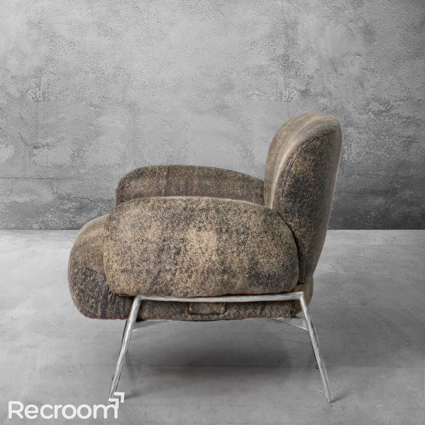 Thaddeo Vintage Pearl Grain Cowhide Lounge Chair - Zonesus