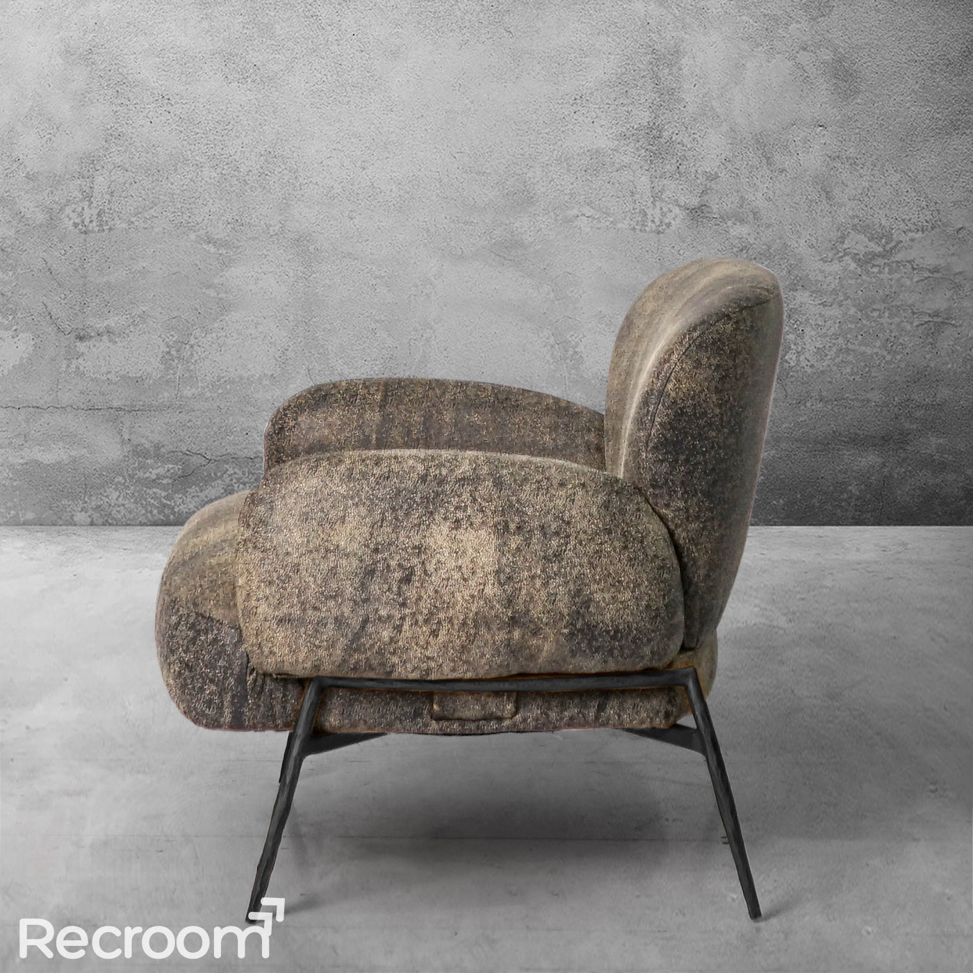 Thaddeo Vintage Pearl Grain Cowhide Lounge Chair - Zonesus