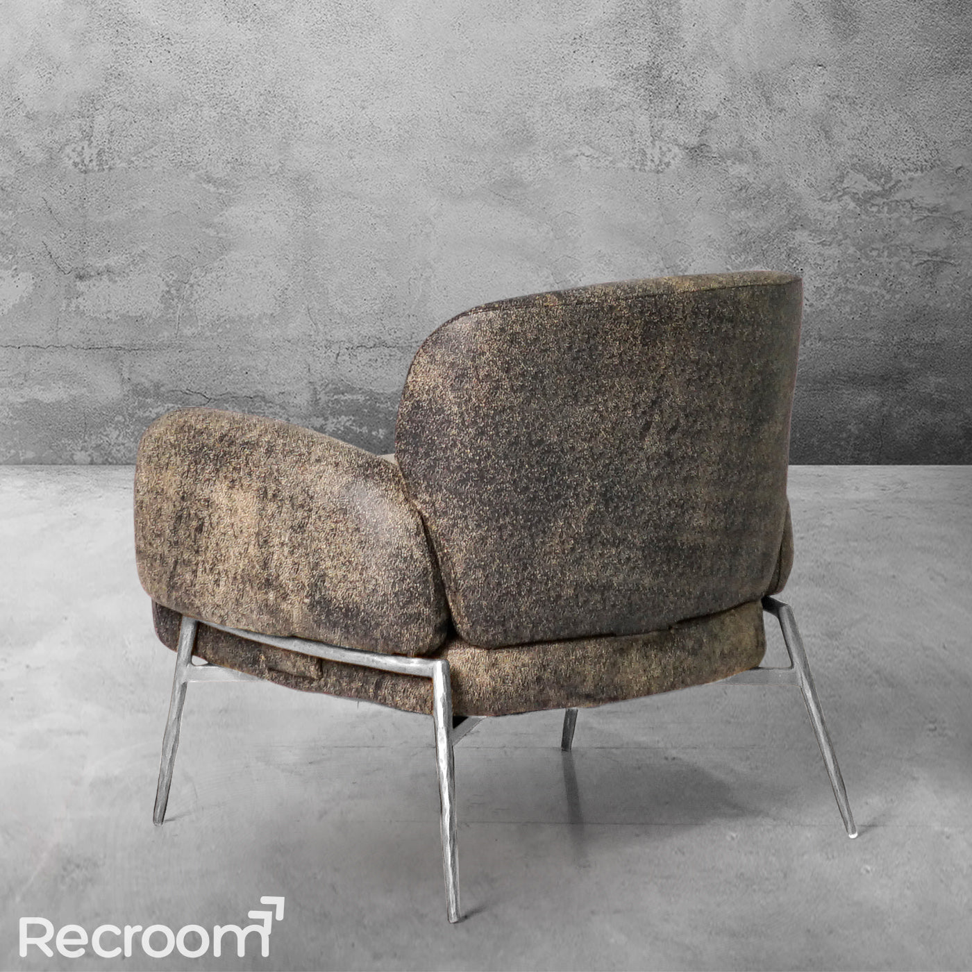 Thaddeo Vintage Pearl Grain Cowhide Lounge Chair - Zonesus