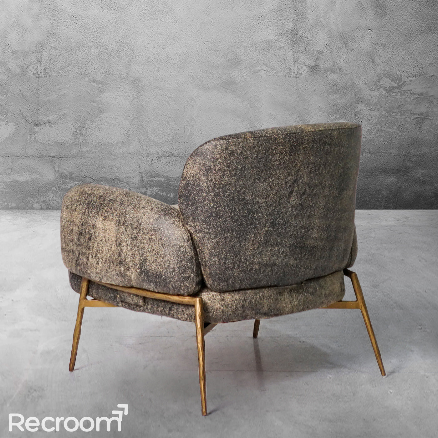 Thaddeo Vintage Pearl Grain Cowhide Lounge Chair - Zonesus