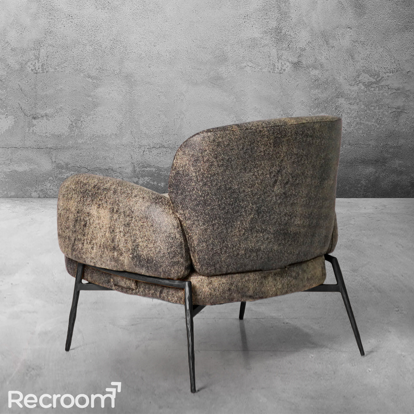 Thaddeo Vintage Pearl Grain Cowhide Lounge Chair - Zonesus