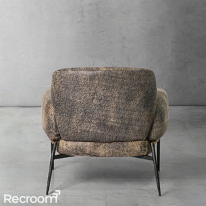 Thaddeo Vintage Pearl Grain Cowhide Lounge Chair - Zonesus