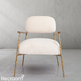 Thaddeo White Pure Wood Handrail Chair - Zonesus