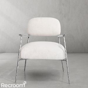 Thaddeo White Pure Wood Handrail Chair - Zonesus