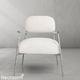 Thaddeo White Pure Wood Handrail Chair - Zonesus
