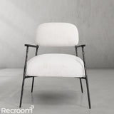 Thaddeo White Pure Wood Handrail Chair - Zonesus
