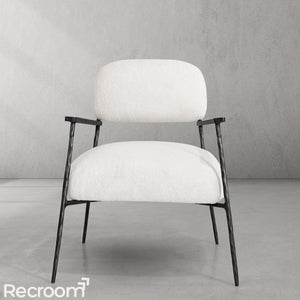Thaddeo White Pure Wood Handrail Chair - Zonesus