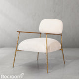 Thaddeo White Pure Wood Handrail Chair - Zonesus