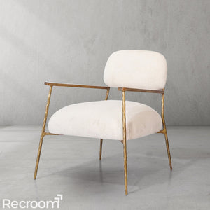 Thaddeo White Pure Wood Handrail Chair - Zonesus