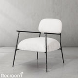 Thaddeo White Pure Wood Handrail Chair - Zonesus