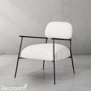 Thaddeo White Pure Wood Handrail Chair - Zonesus