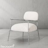 Thaddeo White Pure Wood Handrail Chair - Zonesus