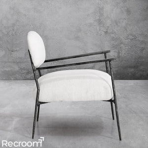 Thaddeo White Pure Wood Handrail Chair - Zonesus