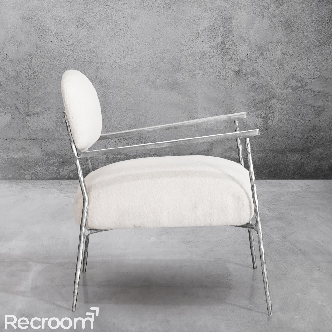 Thaddeo White Pure Wood Handrail Chair - Zonesus
