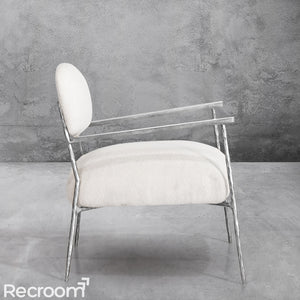 Thaddeo White Pure Wood Handrail Chair - Zonesus