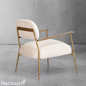 Thaddeo White Pure Wood Handrail Chair - Zonesus