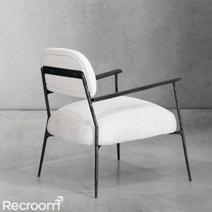 Thaddeo White Pure Wood Handrail Chair - Zonesus
