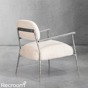 Thaddeo White Pure Wood Handrail Chair - Zonesus