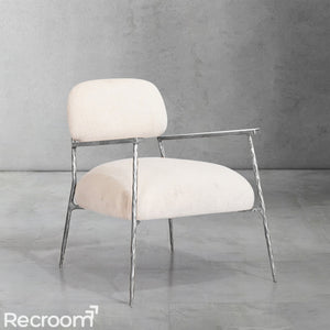 Thaddeo White Pure Wood Handrail Chair - Zonesus