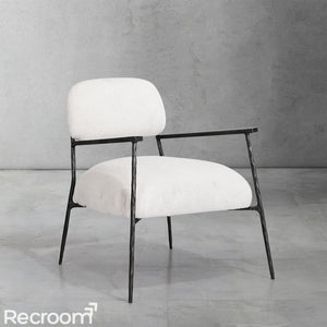 Thaddeo White Pure Wood Handrail Chair - Zonesus