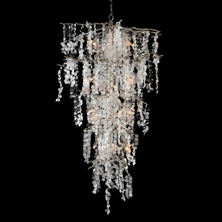 SHIRO BRANCH DRAMATIC GLASS CLUSTER CHANDELIER 56"H - Zonesus