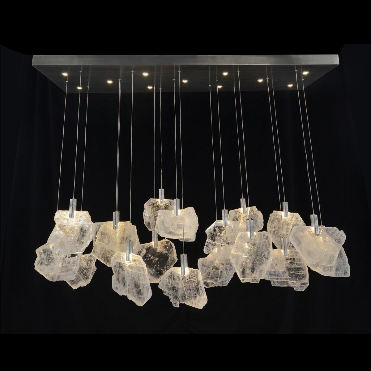Selenite Pane Horizontal Chandelier 57"W - Zonesus