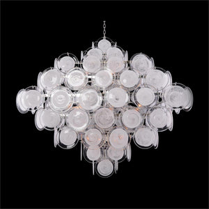 Glass Medallion Eighteen-Light Chandelier - Zonesus