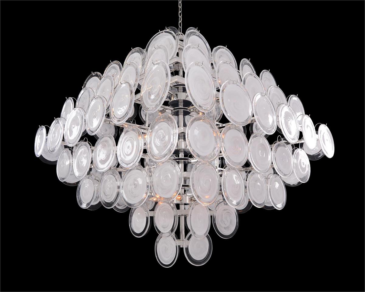 Glass Medallion Eighteen-Light Chandelier - Zonesus