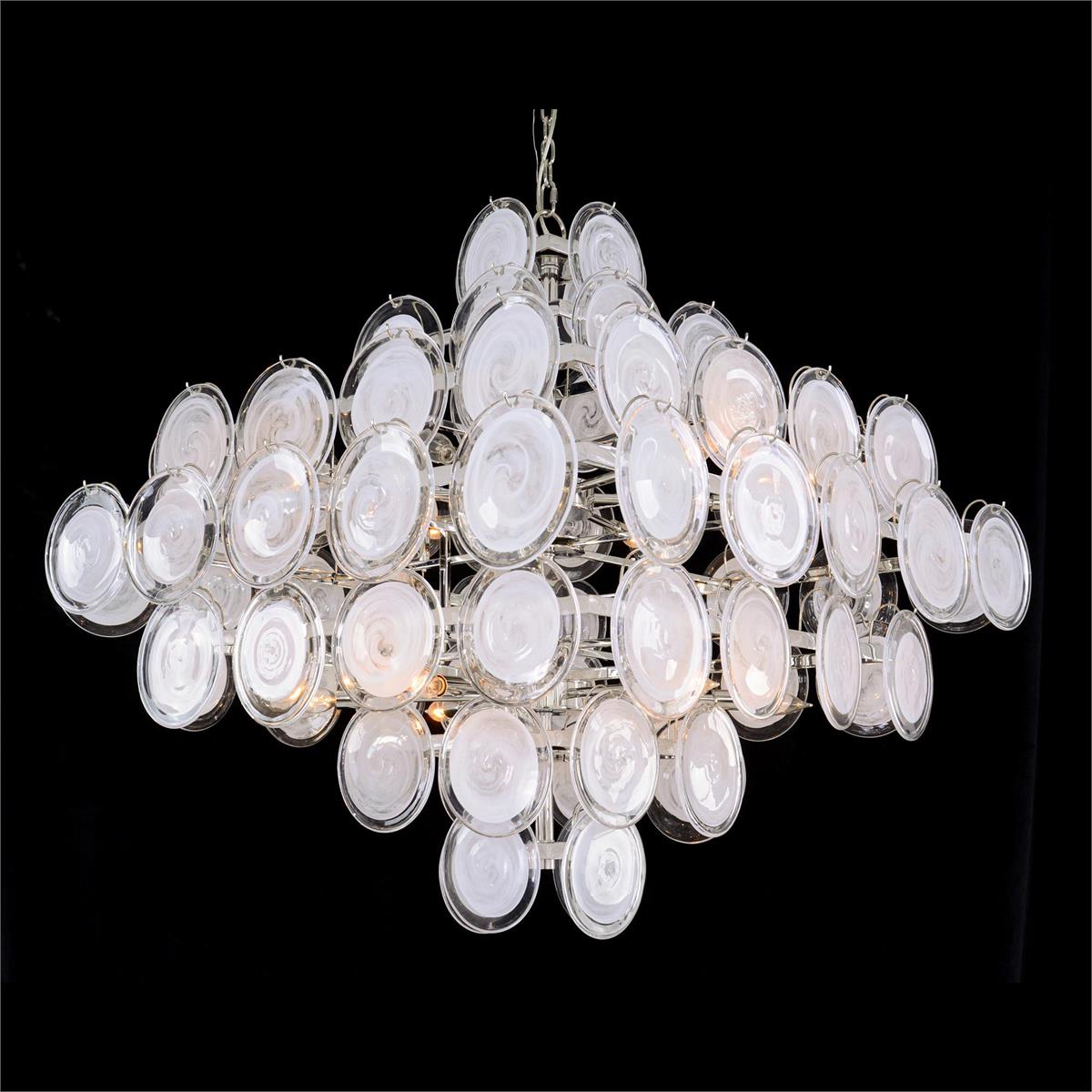 Glass Medallion Twelve-Light Chandelier - Zonesus