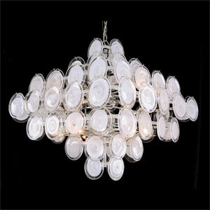 Glass Medallion Twelve-Light Chandelier - Zonesus