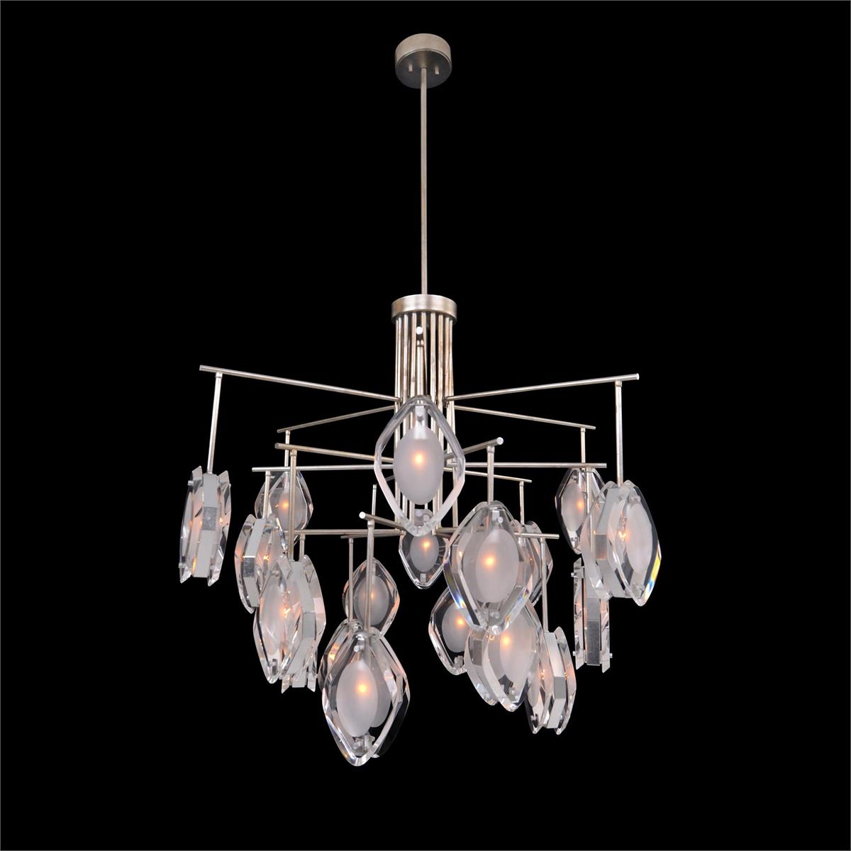 Faceted Glass Eighteen-Light Chandelier - Zonesus