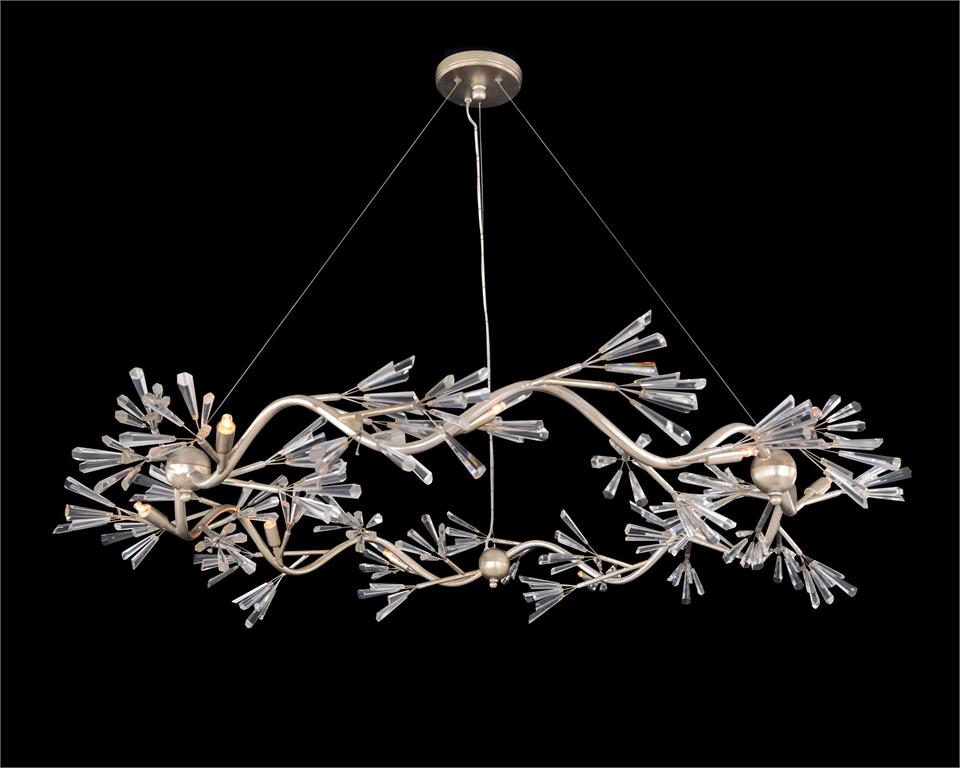 Luna Crystal Wand Branched Nine-Light Chandelier - Zonesus