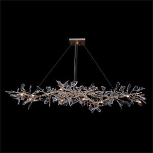 Kota Fourteen-Light Cut-Crystal Oblong Chandelier - Zonesus