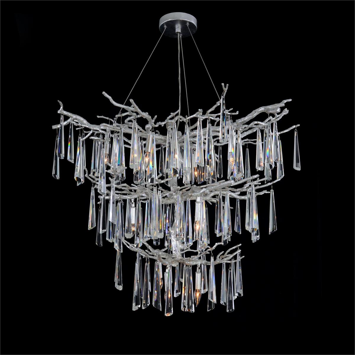 Lucent Twelve-Light Crystal Drop Chandelier - Zonesus