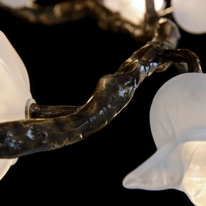 Churippu Magnolia & Tulip Glass Bronze Vertical Twenty-One Light Chandelier AJC-9326 - Zonesus