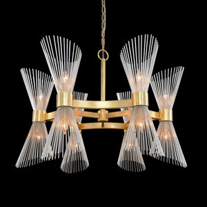 Bonheur Twelve-Light Glass Chandelier - Zonesus