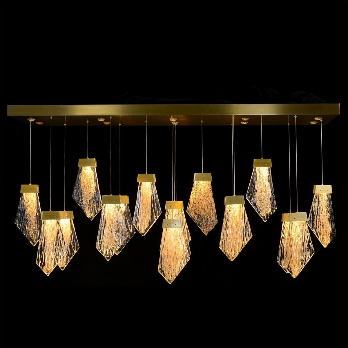 Lux Glass Crystal Twenty-Seven-Light Horizontal Chandelier - Zonesus