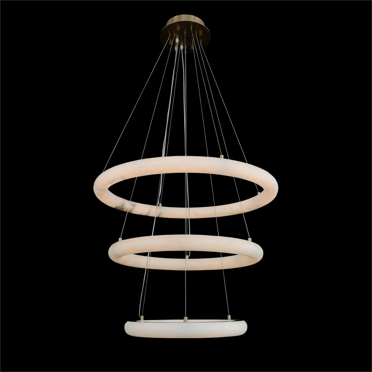 Luca Three-Tier Alabaster Pendant Chandelier - Zonesus