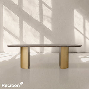 San Germani Stone Dining Table with Dauphine Base - Zonesus