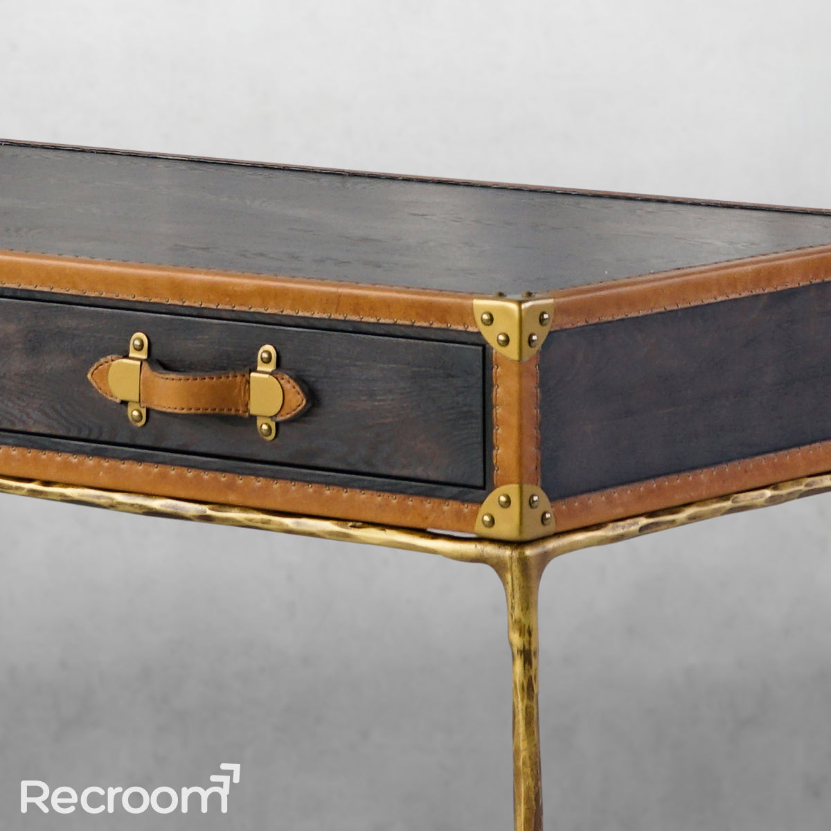 Thaddeo Vintage Leather Square Coffee Table - Zonesus