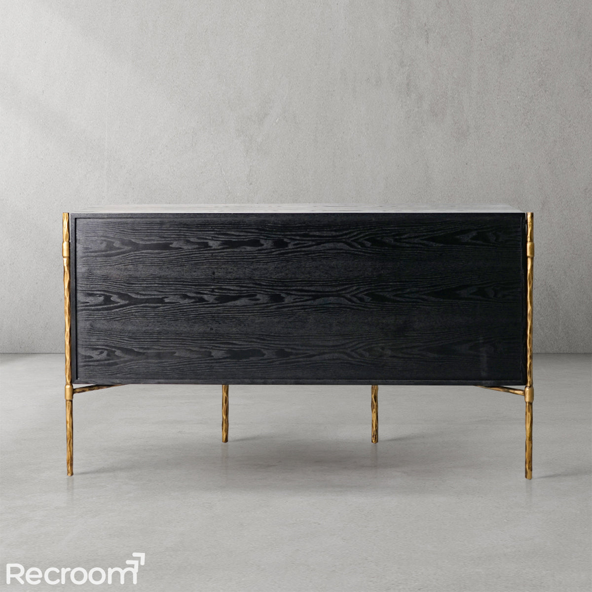 Thaddeo Metal Frame Rattan Side Cabinet - Zonesus