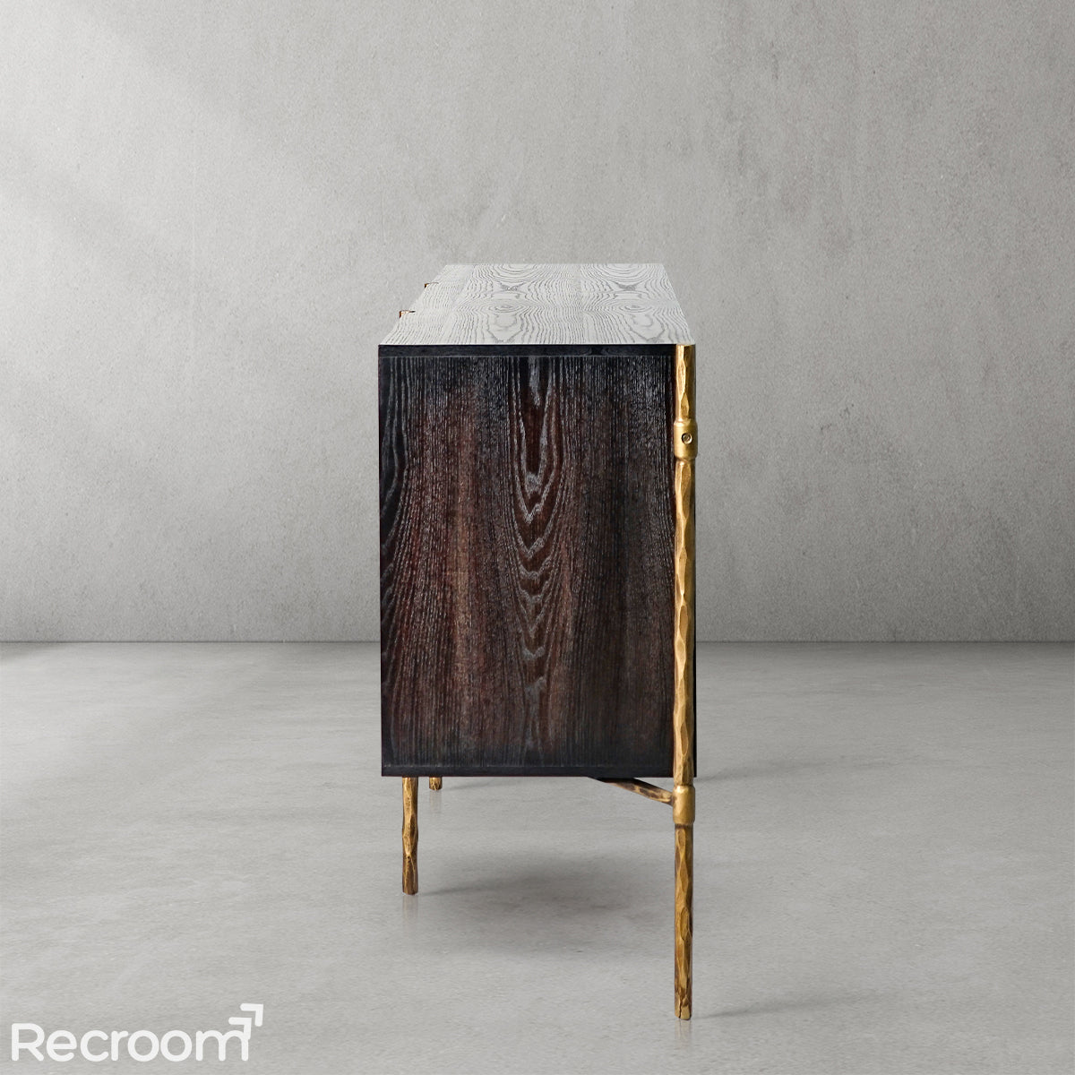 Thaddeo Metal Frame Rattan Side Cabinet - Zonesus