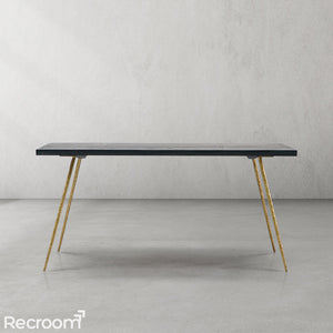 Thaddeo Retro Copper Frame Solid Wood Dining Bench - Zonesus