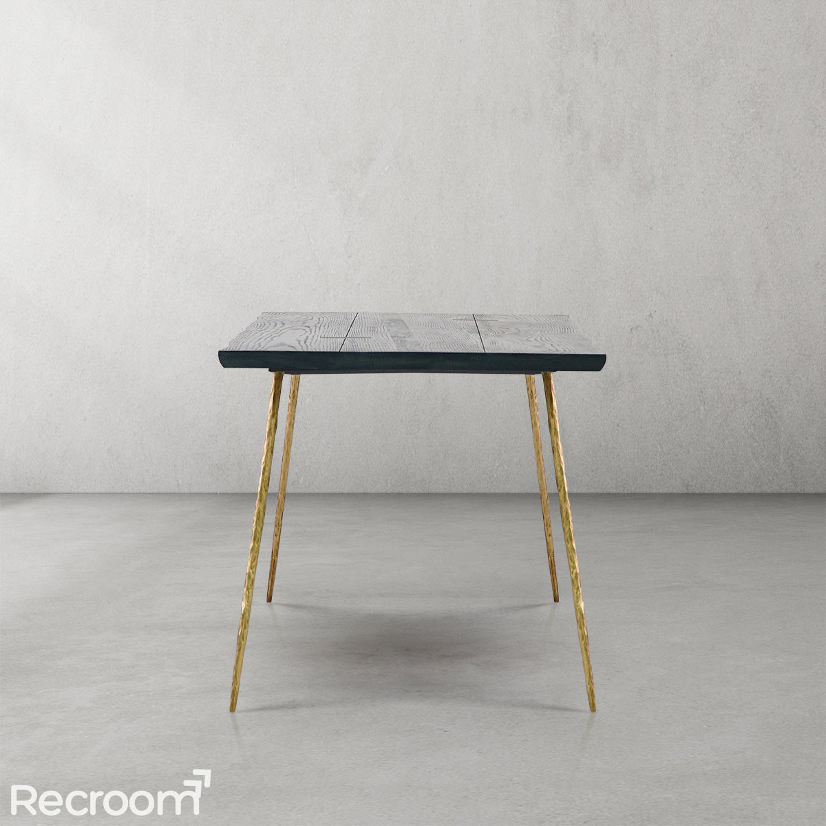 Thaddeo Retro Copper Frame Solid Wood Dining Bench - Zonesus